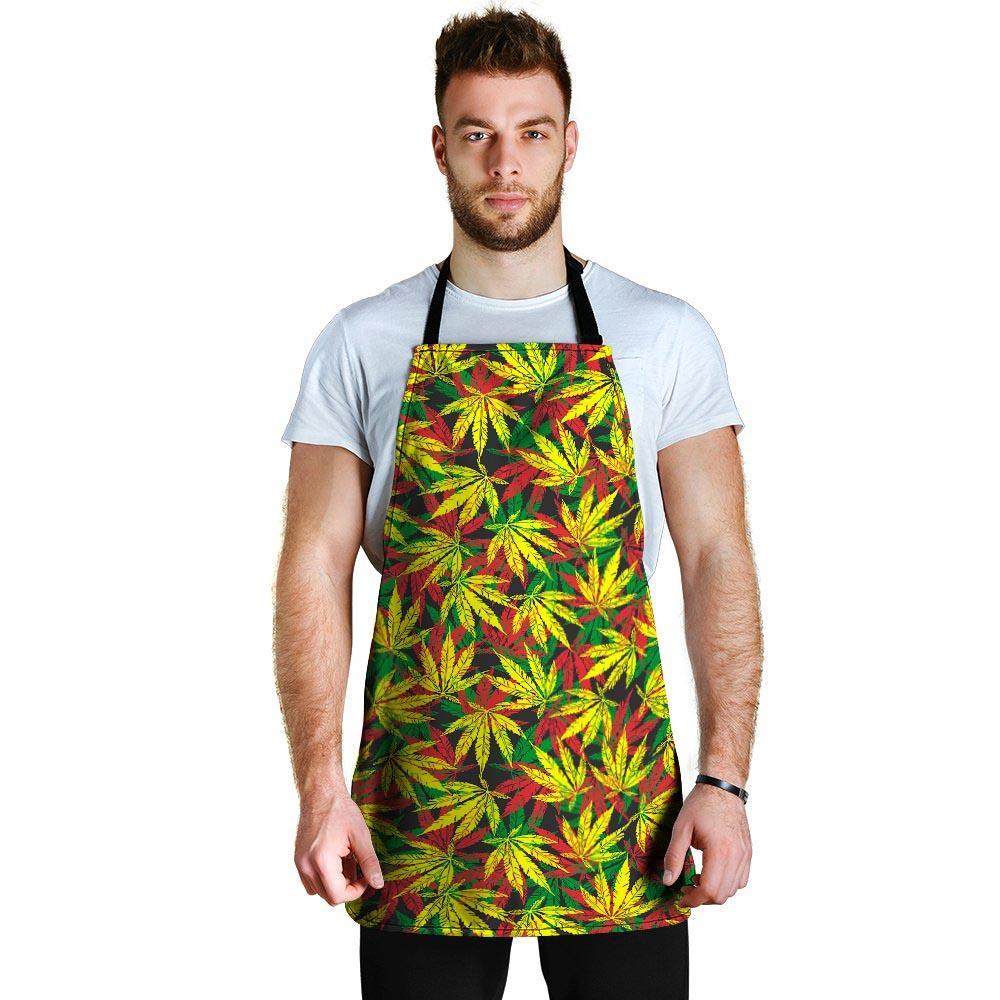 Tropical Reggae Leaf Men's Apron-grizzshop