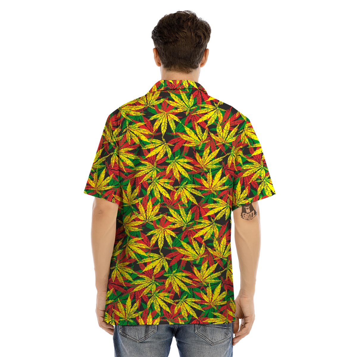 Tropical Reggae Leaf Men’s Hawaiian Shirt-grizzshop