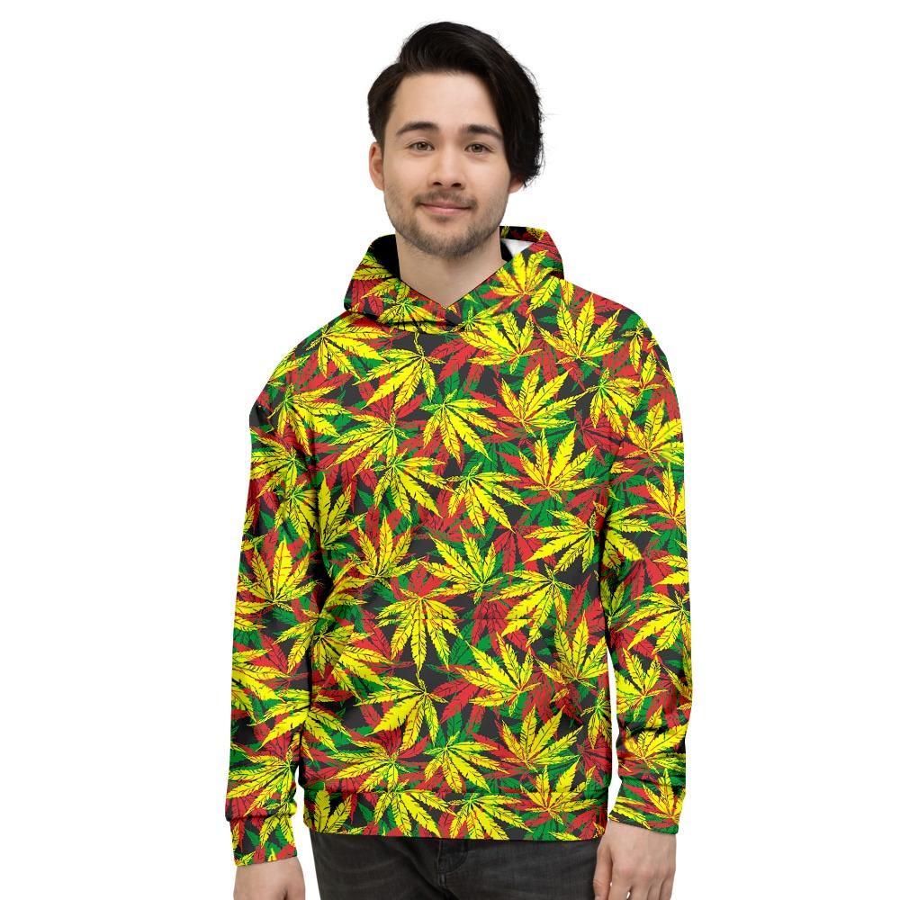 Tropical Reggae Leaf Men's Hoodie-grizzshop