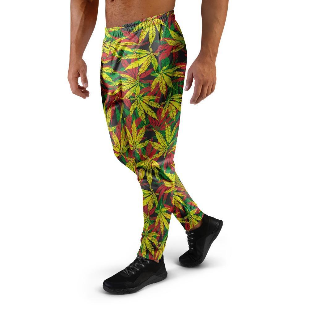 Tropical Reggae Leaf Men's Joggers-grizzshop