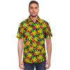 Tropical Reggae Leaf Men's Short Sleeve Shirt-grizzshop