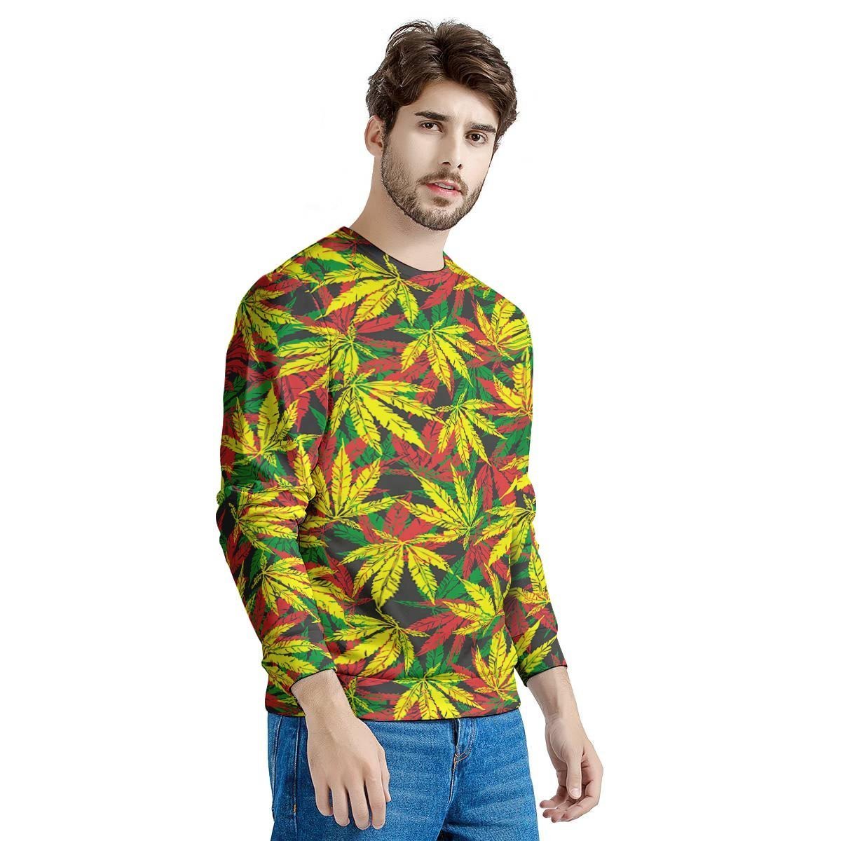 Tropical Reggae Leaf Men's Sweatshirt-grizzshop