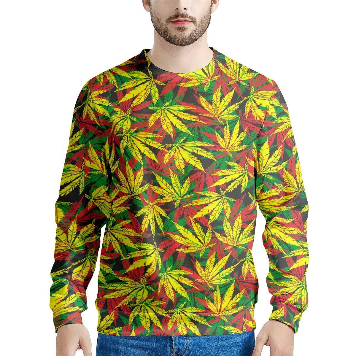 Tropical Reggae Leaf Men's Sweatshirt-grizzshop