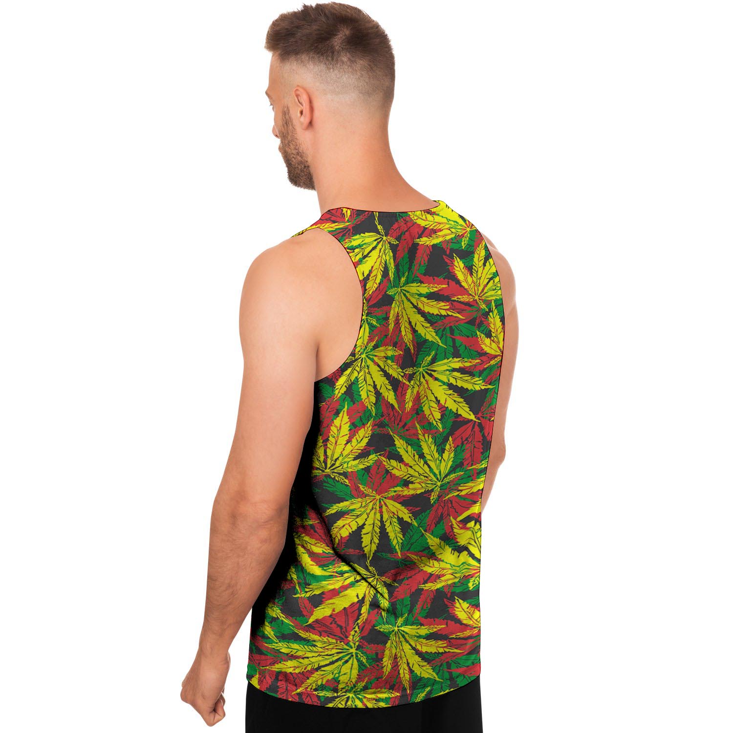 Tropical Reggae Leaf Men's Tank Tops-grizzshop
