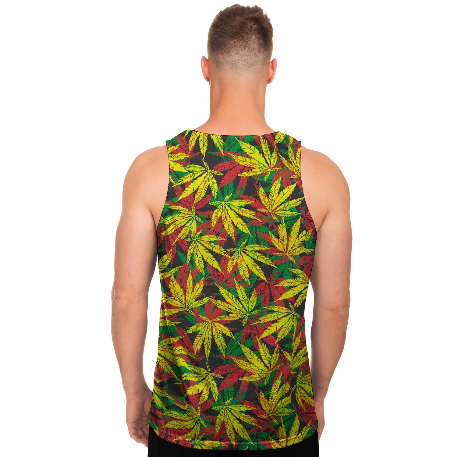 Tropical Reggae Leaf Men's Tank Tops-grizzshop