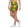 Tropical Reggae Leaf Mini Skirt-grizzshop