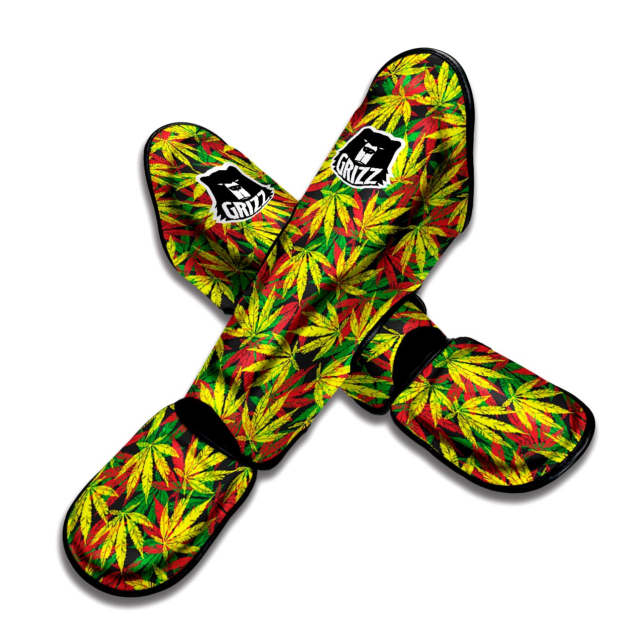 Tropical Reggae Leaf Muay Thai Shin Guard-grizzshop