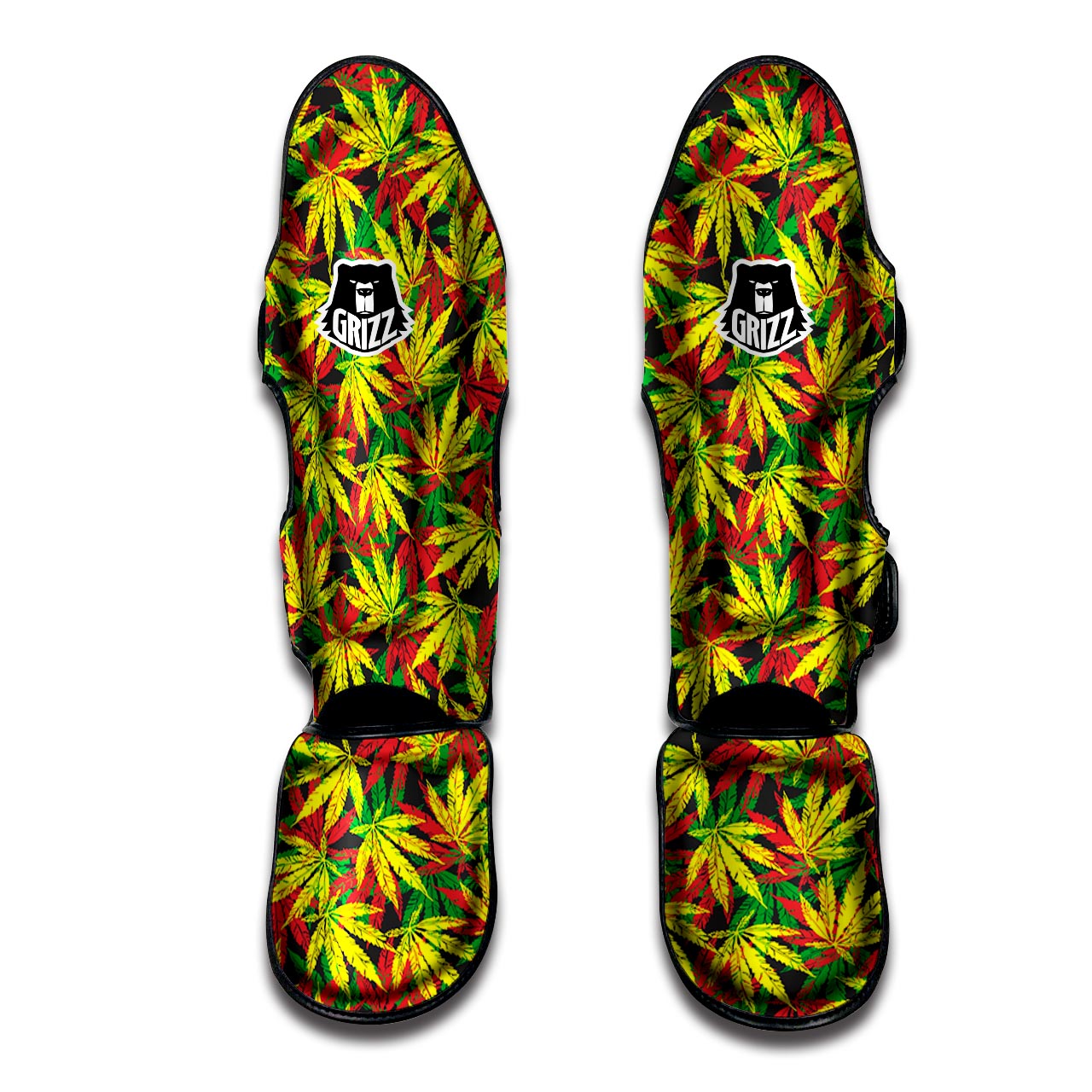 Tropical Reggae Leaf Muay Thai Shin Guard-grizzshop