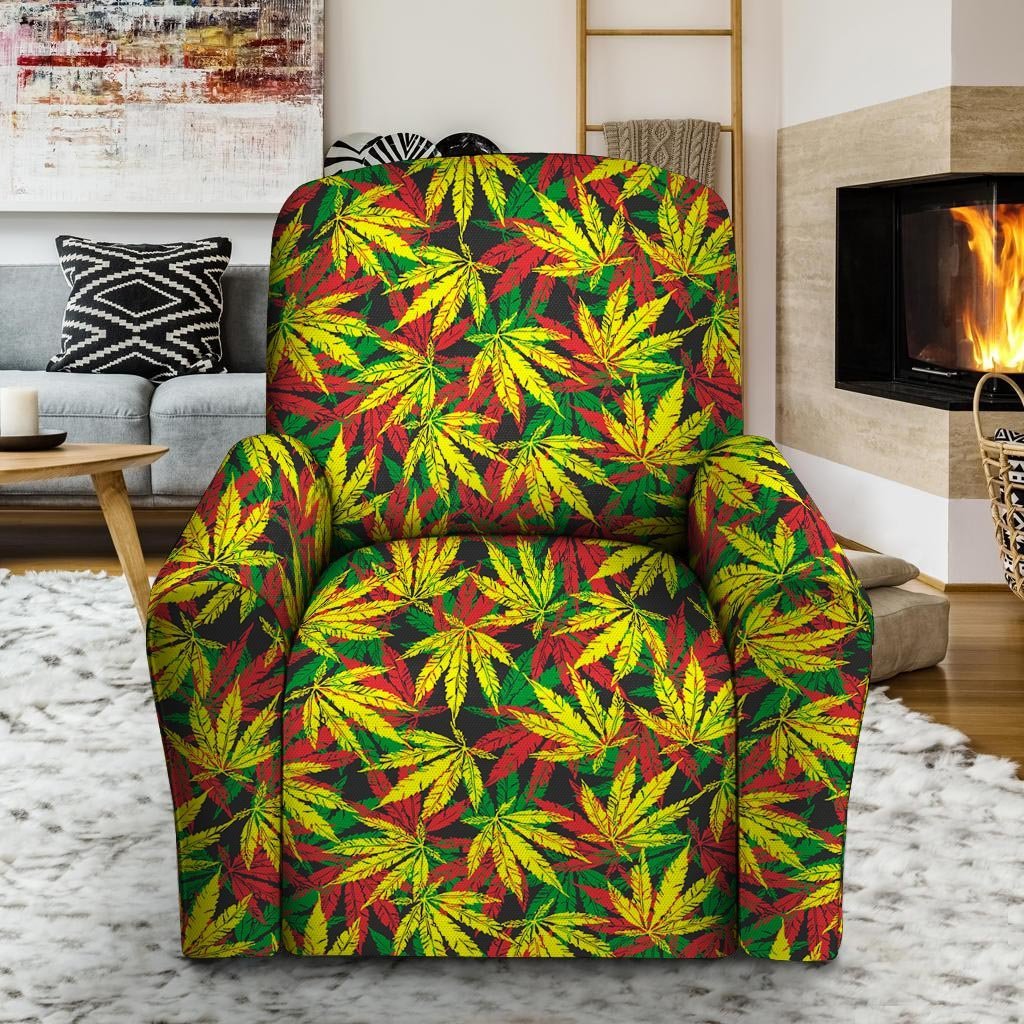 Tropical Reggae Leaf Recliner Cover-grizzshop