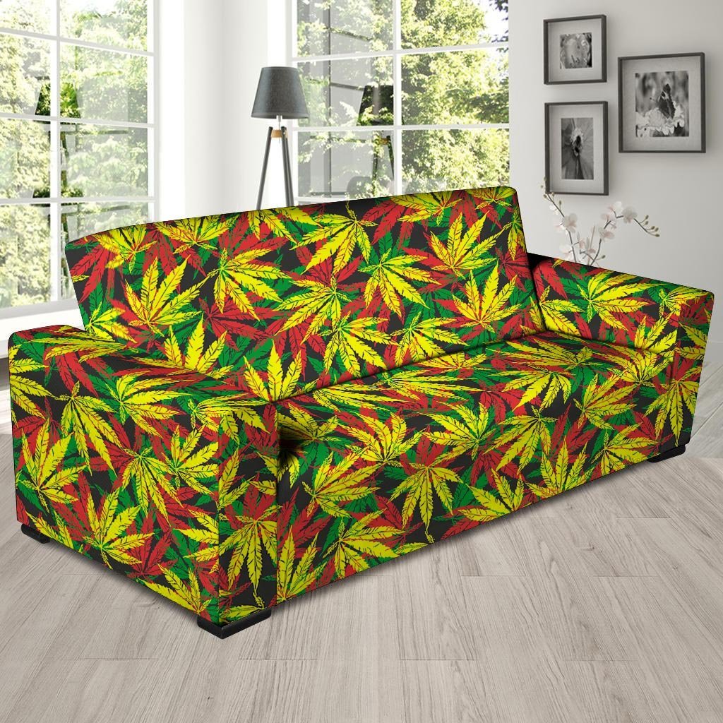 Tropical Reggae Leaf Sofa Cover-grizzshop