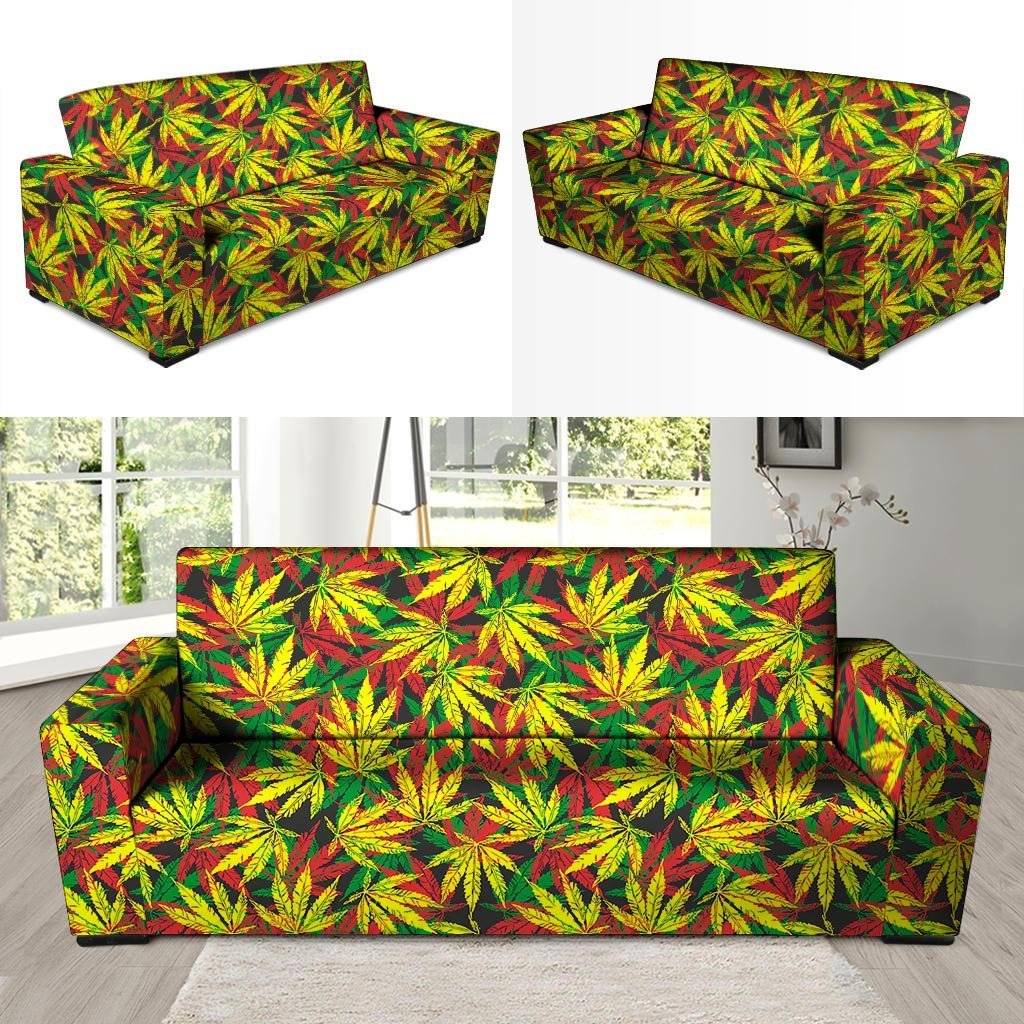 Tropical Reggae Leaf Sofa Cover-grizzshop