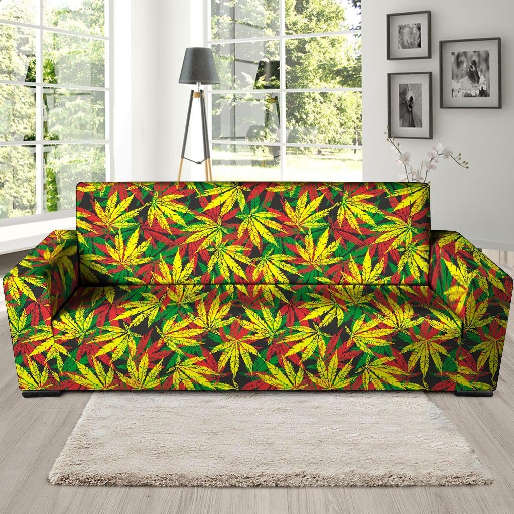 Tropical Reggae Leaf Sofa Cover-grizzshop