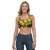 Tropical Reggae Leaf Sports Bra-grizzshop