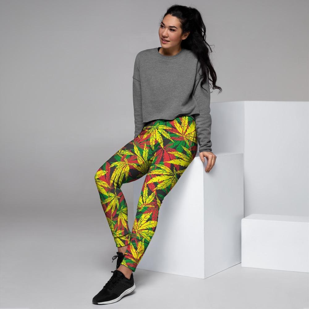 Tropical Reggae Leaf Women's Joggers-grizzshop