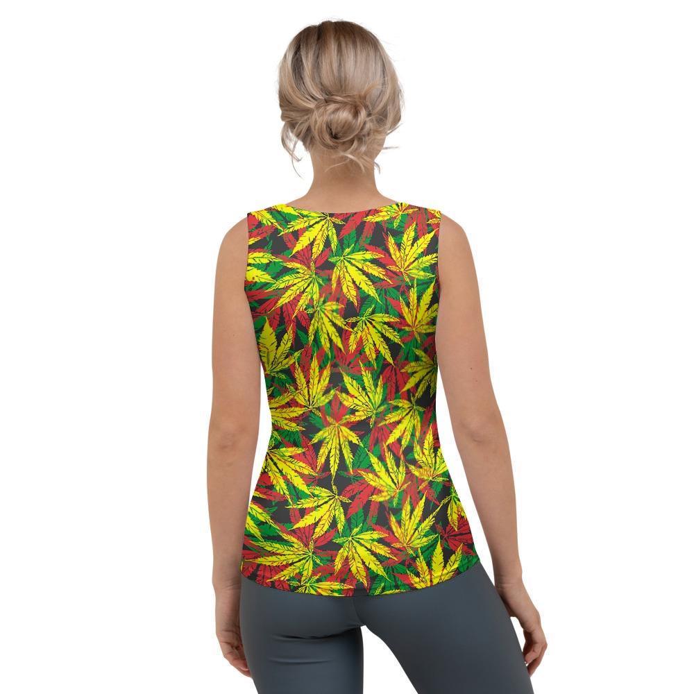 Tropical Reggae Leaf Women's Tank Top-grizzshop