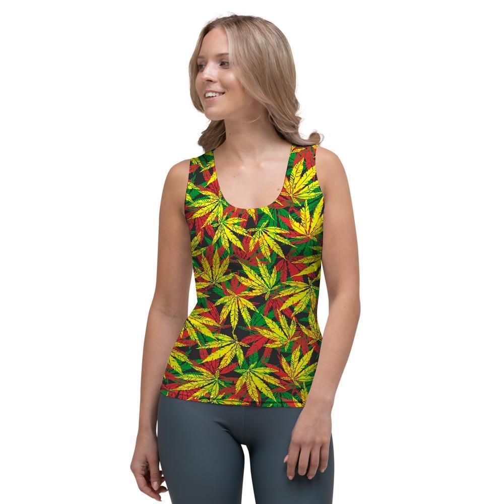 Tropical Reggae Leaf Women's Tank Top-grizzshop