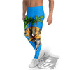 Tropical Skull Hand Print Men's Leggings-grizzshop