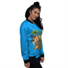 Tropical Skull Hand Print Women's Bomber Jacket-grizzshop