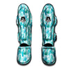 Tropical Teal Aloha Print Pattern Muay Thai Shin Guards-grizzshop