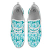 Tropical Teal Aloha Print Pattern White Athletic Shoes-grizzshop