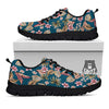 Tropical Teal Print Pattern Black Sneaker-grizzshop