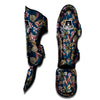 Tropical Teal Print Pattern Muay Thai Shin Guards-grizzshop