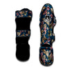 Tropical Teal Print Pattern Muay Thai Shin Guards-grizzshop