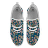 Tropical Teal Print Pattern White Athletic Shoes-grizzshop