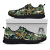 Tropical Toucan Parrot Print Pattern Black Sneaker-grizzshop