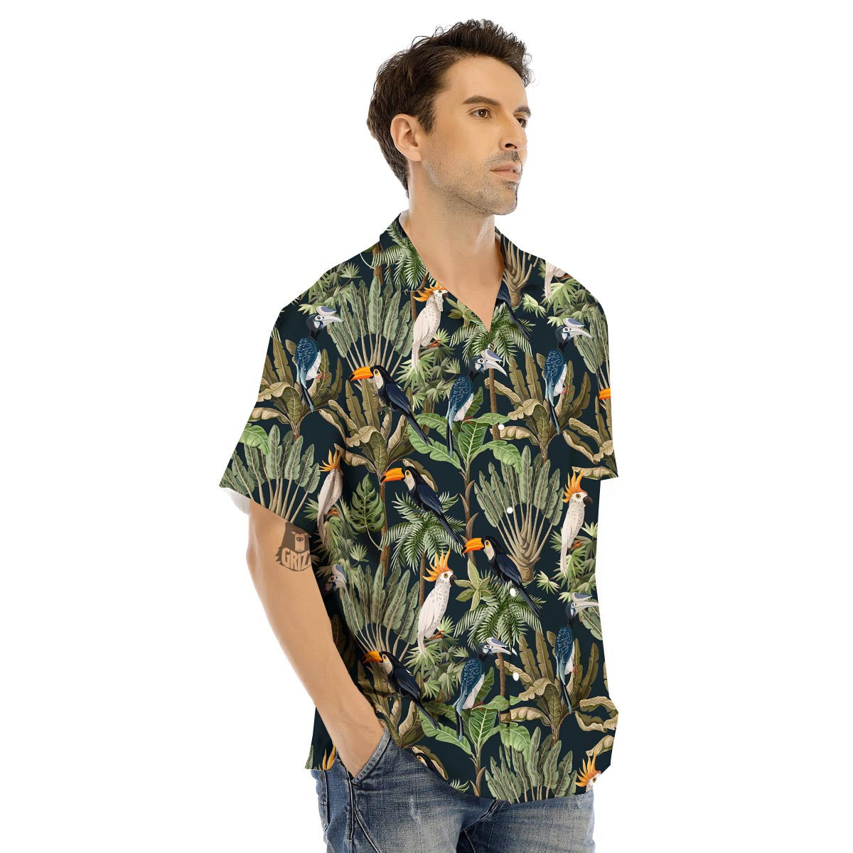 Tropical Toucan Parrot Print Pattern Men's Hawaiian Shirt-grizzshop