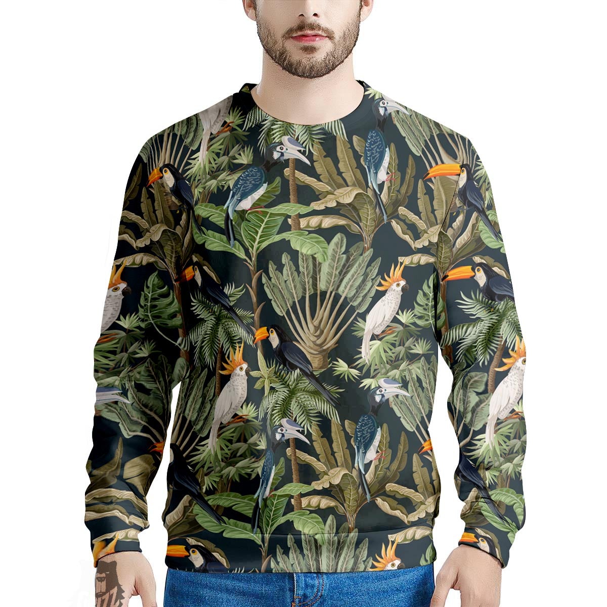 Tropical Toucan Parrot Print Pattern Men's Sweatshirt-grizzshop