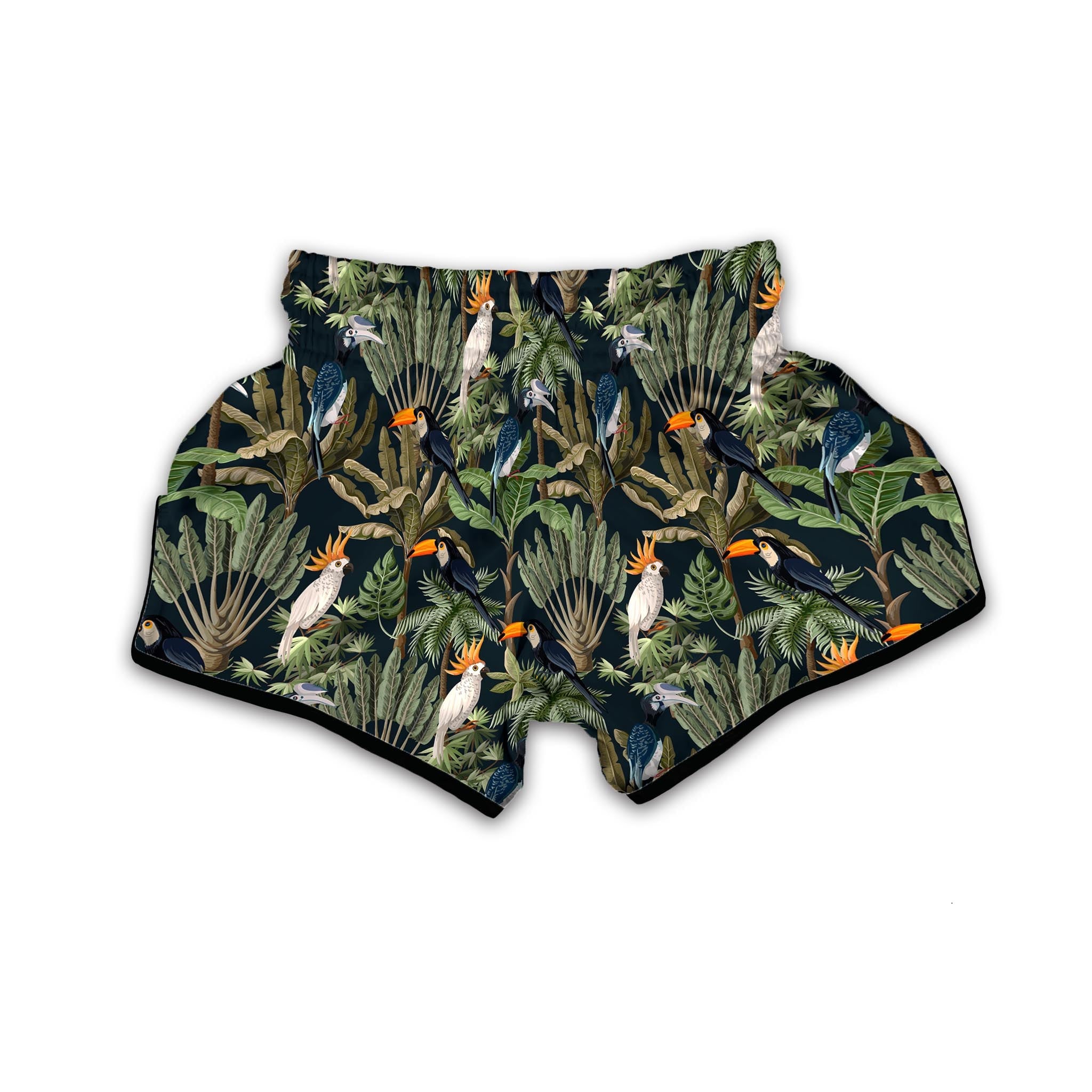 Tropical Toucan Parrot Print Pattern Muay Thai Boxing Shorts-grizzshop