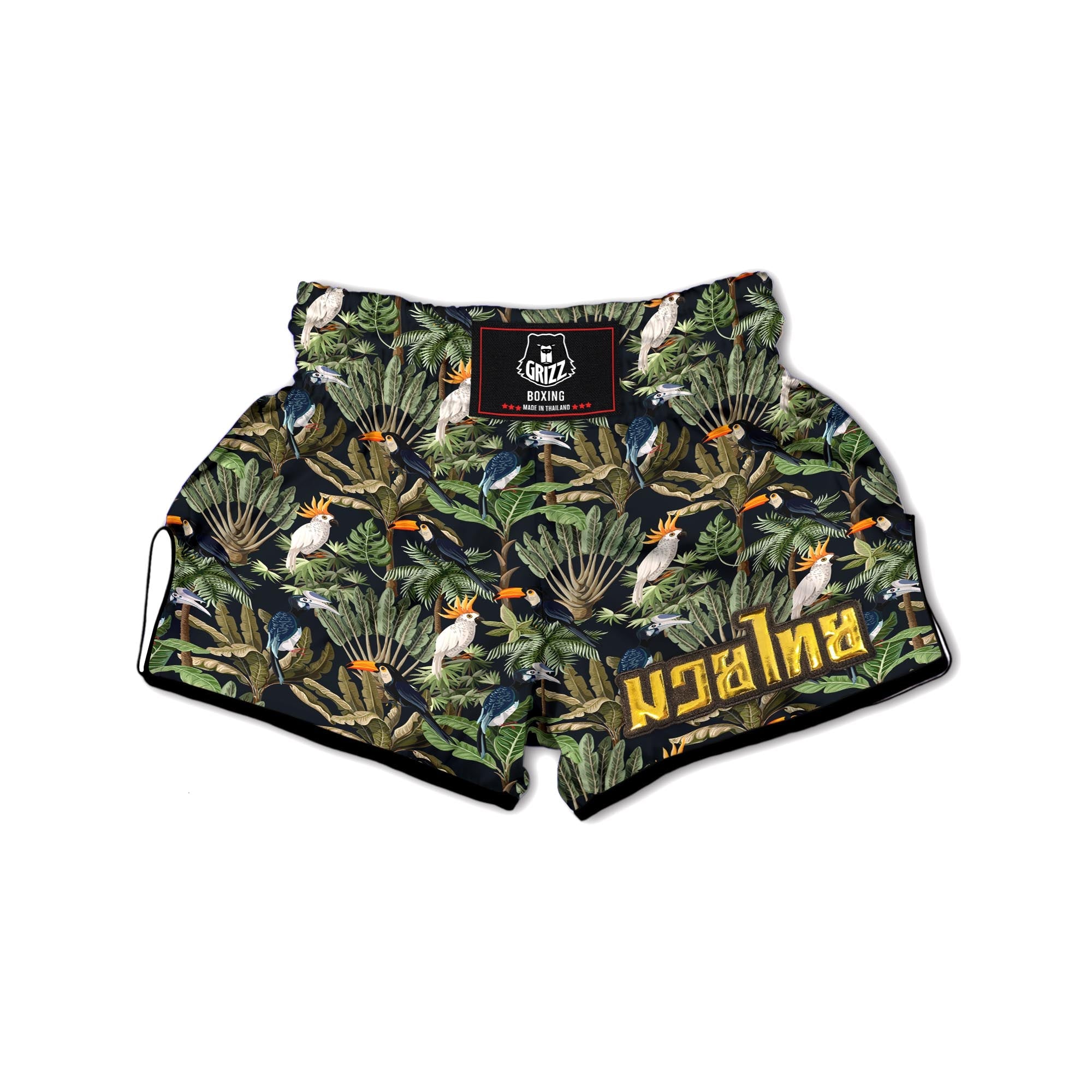 Tropical Toucan Parrot Print Pattern Muay Thai Boxing Shorts-grizzshop