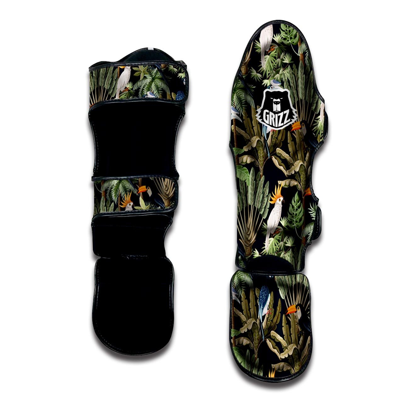 Tropical Toucan Parrot Print Pattern Muay Thai Shin Guards-grizzshop