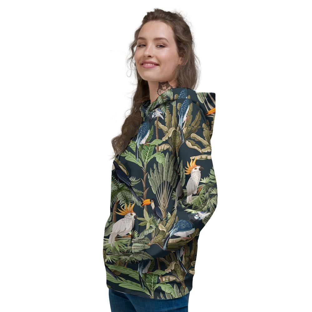 Tropical Toucan Parrot Print Pattern Women's Hoodie-grizzshop