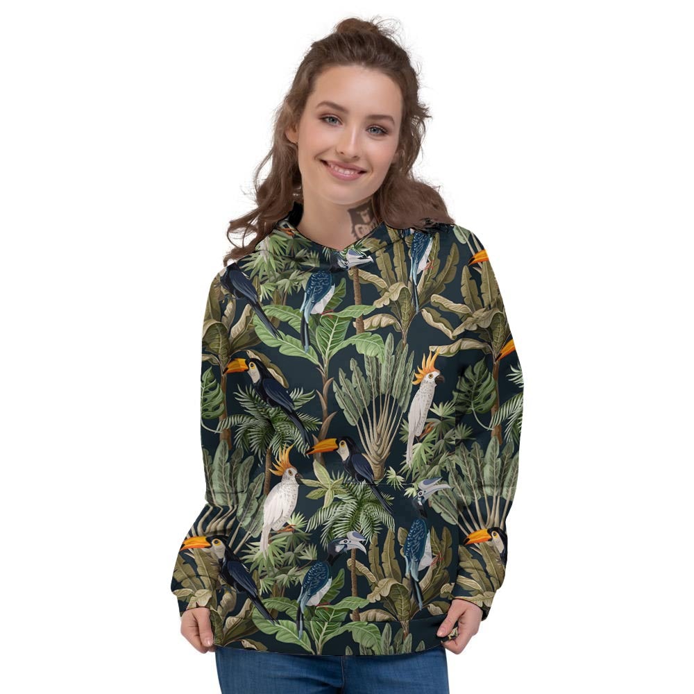 Tropical Toucan Parrot Print Pattern Women's Hoodie-grizzshop