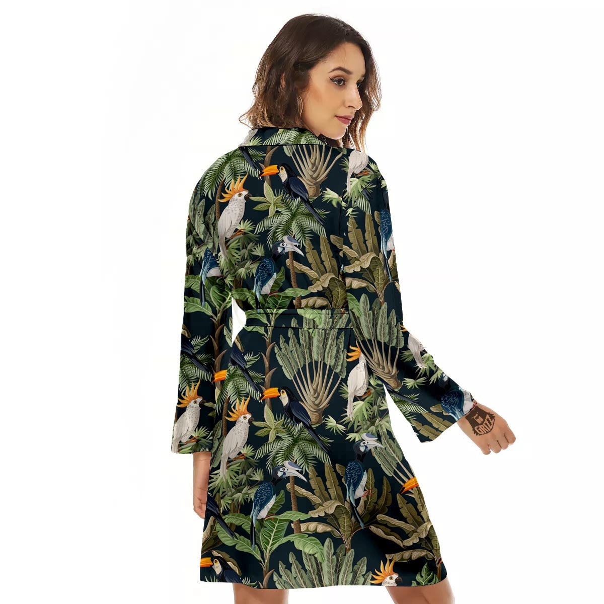 Tropical Toucan Parrot Print Pattern Women's Robe-grizzshop