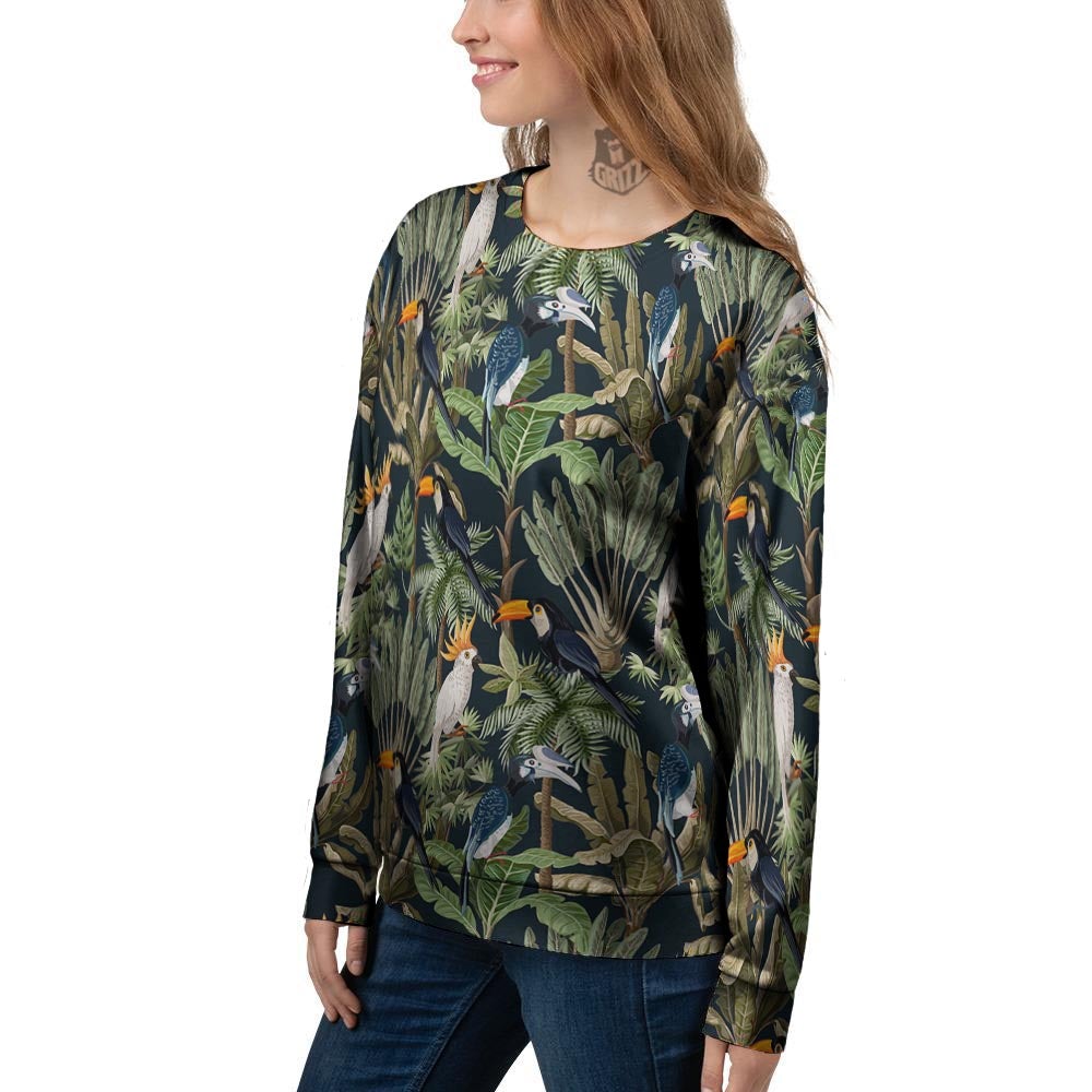 Tropical Toucan Parrot Print Pattern Women's Sweatshirt-grizzshop