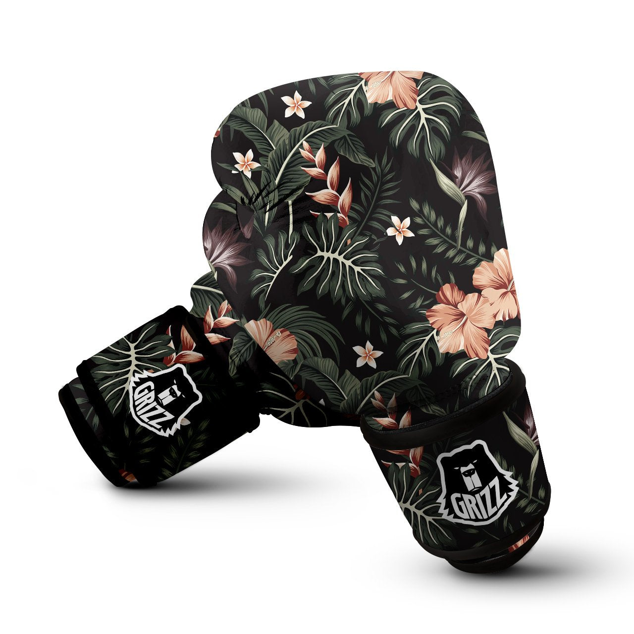 Tropical Watercolor Print Pattern Boxing Gloves-grizzshop