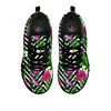 Tropical Zig Zag Print Pattern Black Sneaker-grizzshop