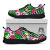 Tropical Zig Zag Print Pattern Black Sneaker-grizzshop