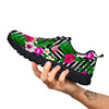 Tropical Zig Zag Print Pattern Black Sneaker-grizzshop