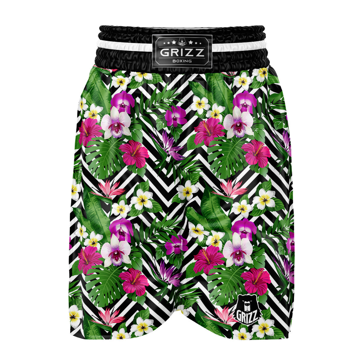 Tropical Zig Zag Print Pattern Boxing Shorts-grizzshop
