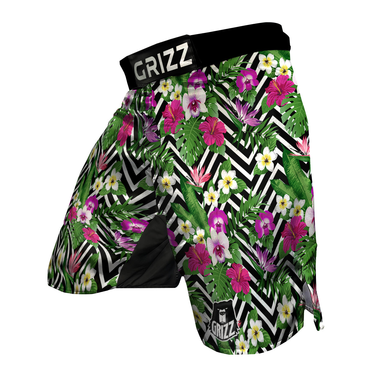 Tropical Zig Zag Print Pattern MMA Shorts-grizzshop