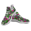 Tropical Zig Zag Print Pattern White Athletic Shoes-grizzshop