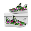 Tropical Zig Zag Print Pattern White Athletic Shoes-grizzshop