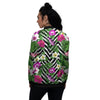 Tropical Zig Zag Print Pattern Women's Bomber Jacket-grizzshop