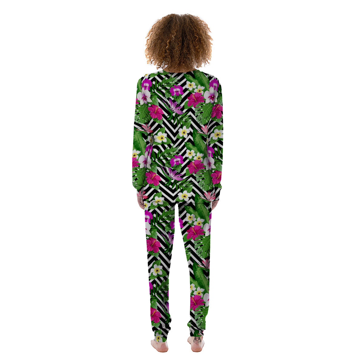 Tropical Zig Zag Print Pattern Women's Pajamas-grizzshop