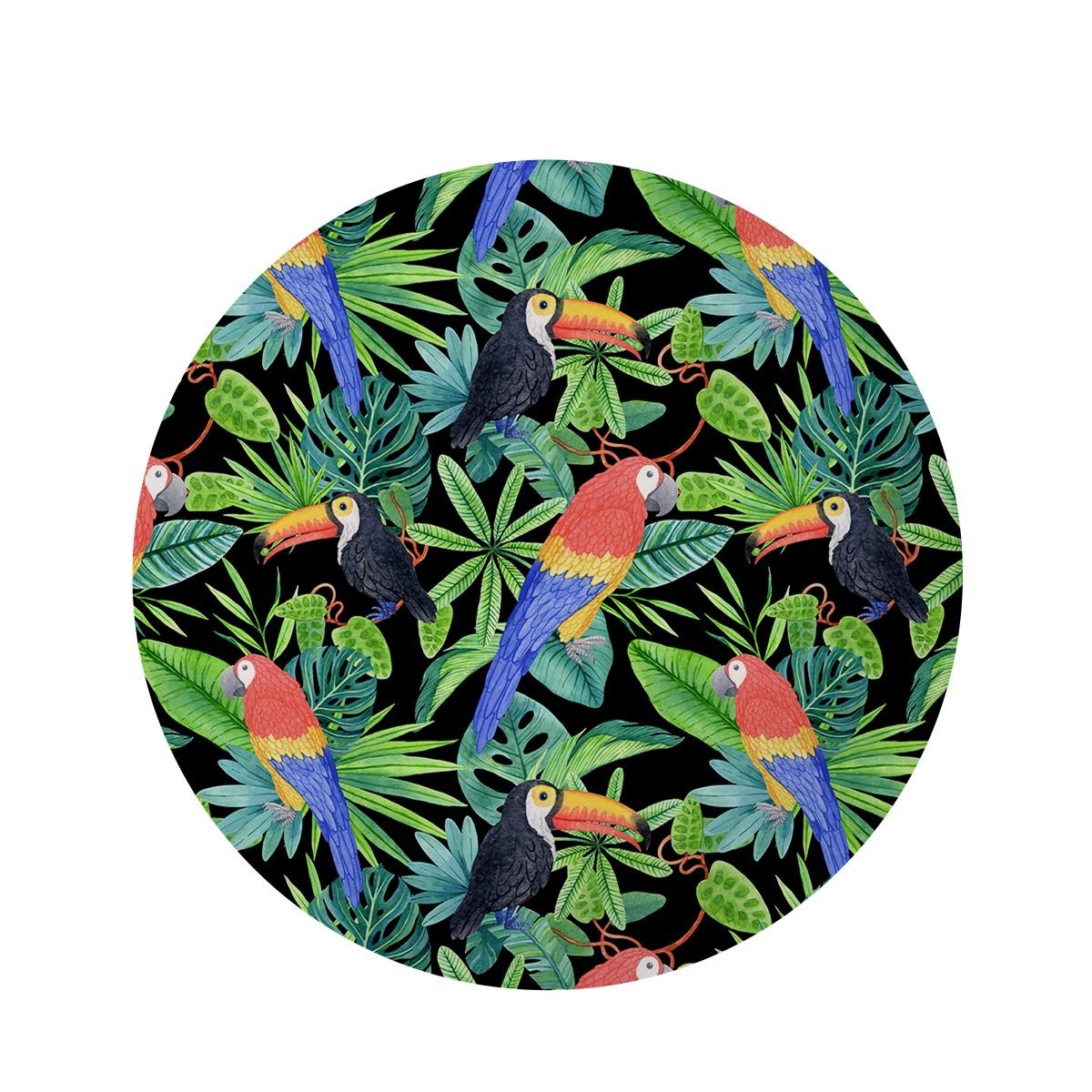 Tropical Bird Hawaiian Print Round Rug-grizzshop