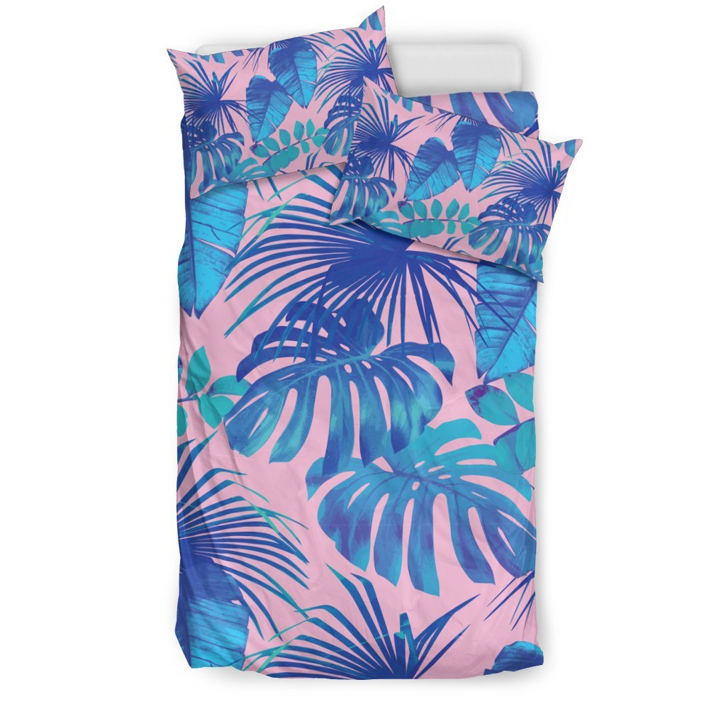 Tropical Floral Hawaiian Palm Leaves Pattern Print Duvet Cover Bedding Set-grizzshop